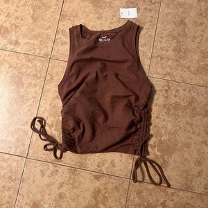 Hollister Women's Ruched Brown Tank Top